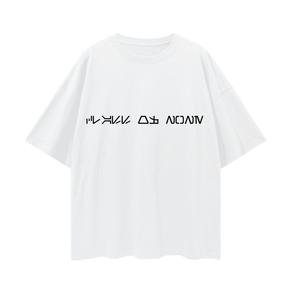 K-2SO White Oversize Deep Drop Shoulder Tee - 200 GSM
