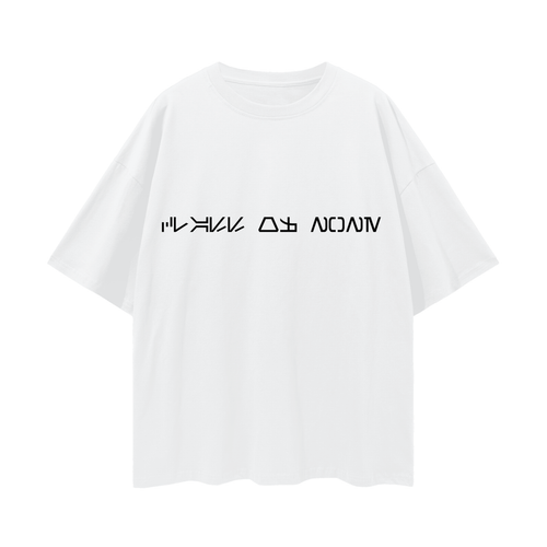K-2SO White Oversize Deep Drop Shoulder Tee - 200 GSM
