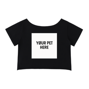 Custom Pet Off-Shoulder Rolled Hem Cotton T-Shirt