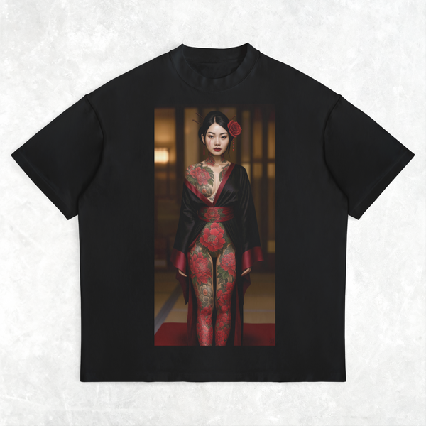 Kurenai (紅) Oversize Deep Drop Shoulder Tee - 200 GSM