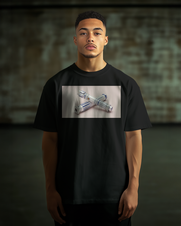 Dual Sabers Oversize Deep Drop Shoulder Tee - 200 GSM