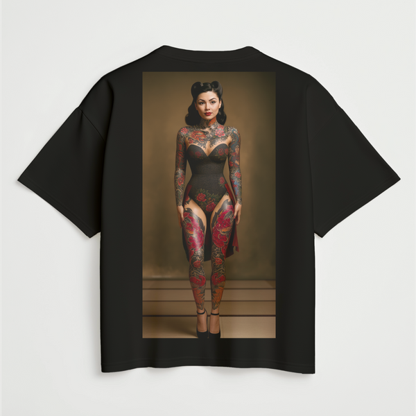 Tsukiko (月子) Full Body Oversize Deep Drop Shoulder Tee - 200 GSM