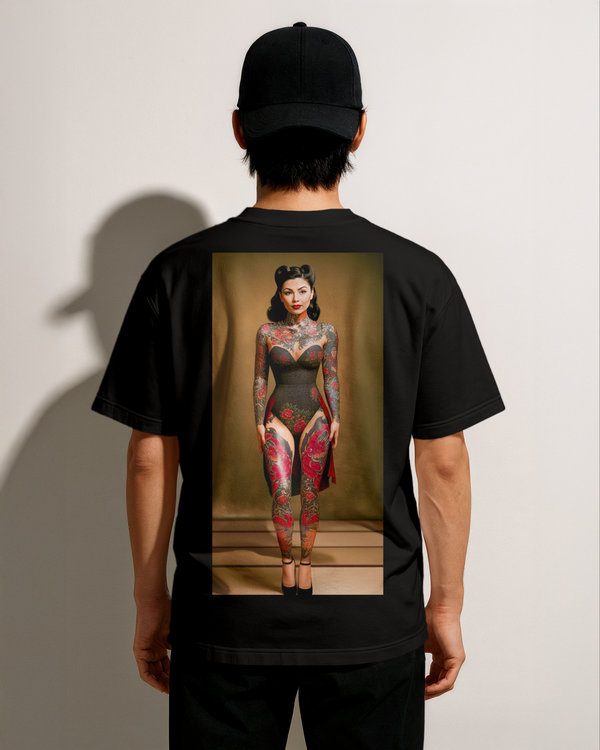 Tsukiko (月子) Full Body Oversize Deep Drop Shoulder Tee - 200 GSM