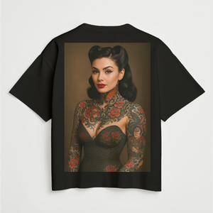 Tsukiko (月子) Portrait Oversize Deep Drop Shoulder Tee - 200 GSM