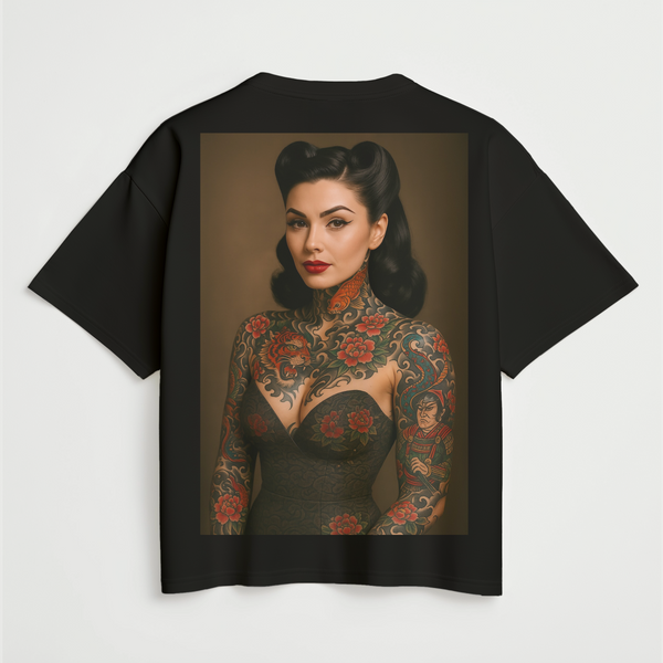 Tsukiko (月子) Portrait Oversize Deep Drop Shoulder Tee - 200 GSM