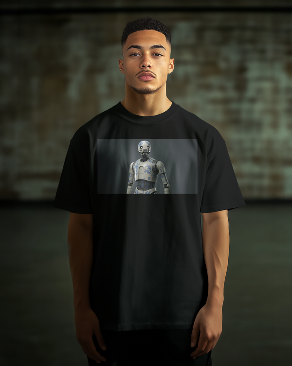 K-2SO Black Oversize Deep Drop Shoulder Tee - 200 GSM