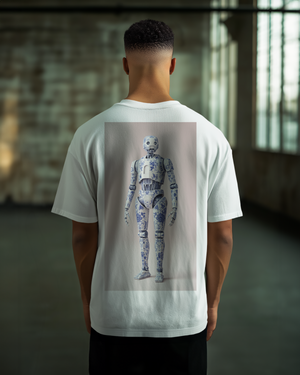 K-2SO White Oversize Deep Drop Shoulder Tee - 200 GSM